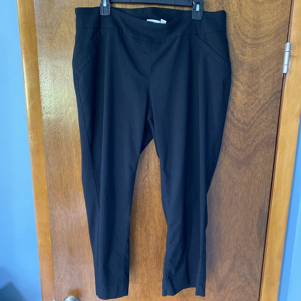 Kim Rogers Womens 20W Average Black Stretch Dress Pants Slacks Pull On Straight